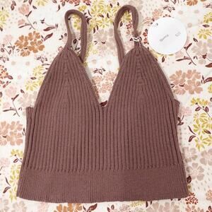 Quincy Knit Mocha Bralette / Brami / XS